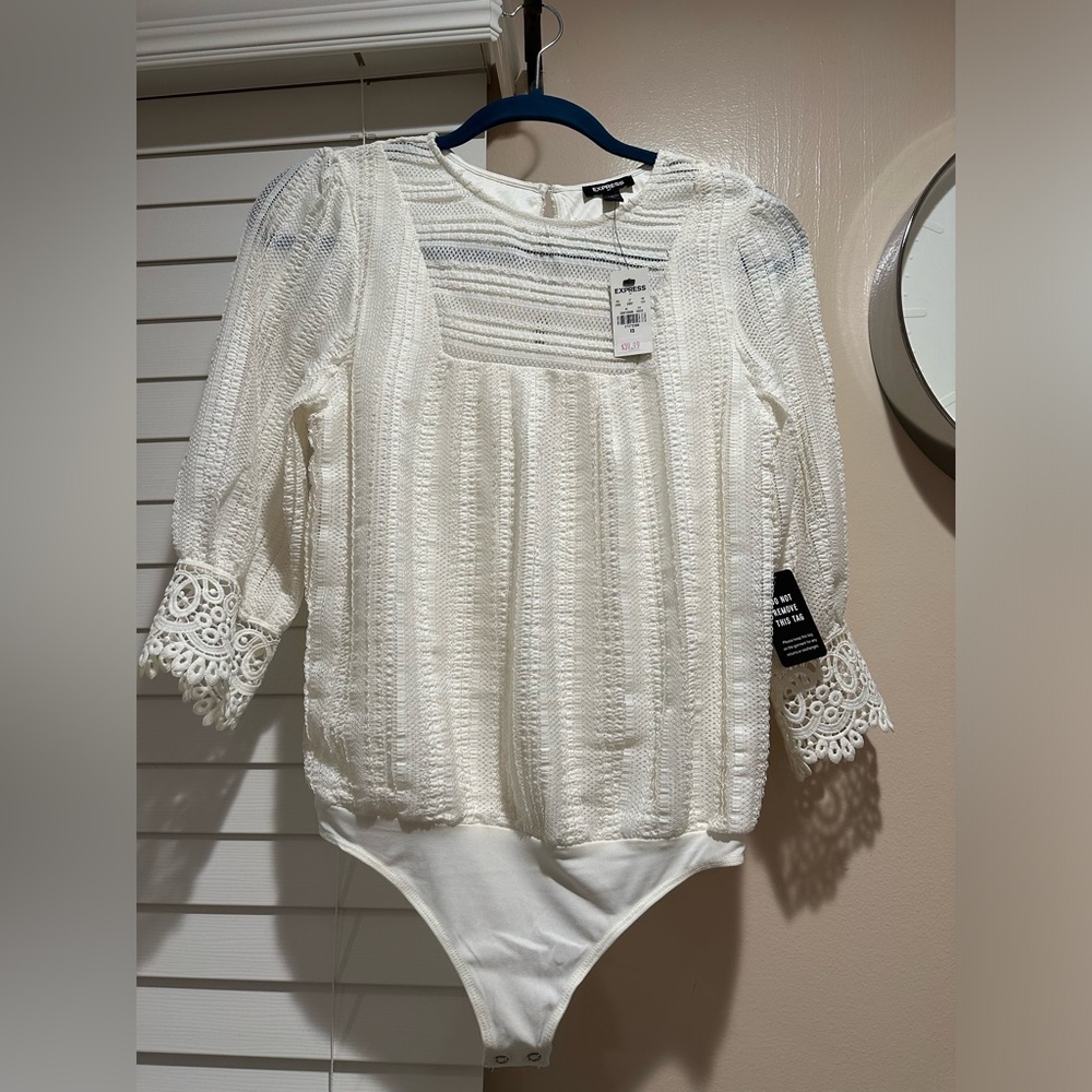 Express white bodysuit xs